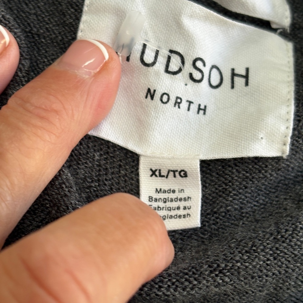 Hudson North  Charcoal Men's Cardigan size X-LARGE - Picture 6 of 8